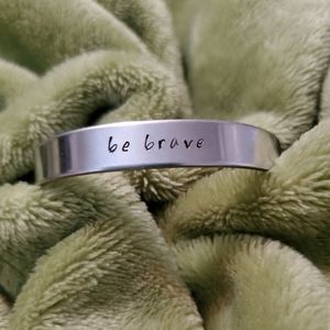 Be Brave adjustable bangle bracelet